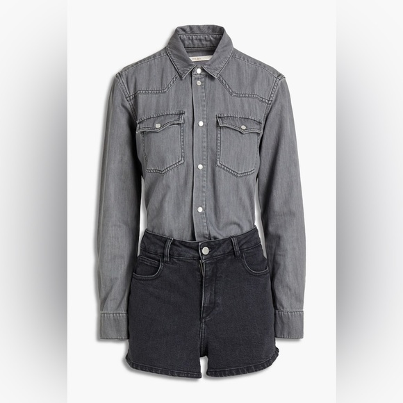 NWOT Maje Denim Playsuit in Black and Grey Denim - Picture 2 of 9